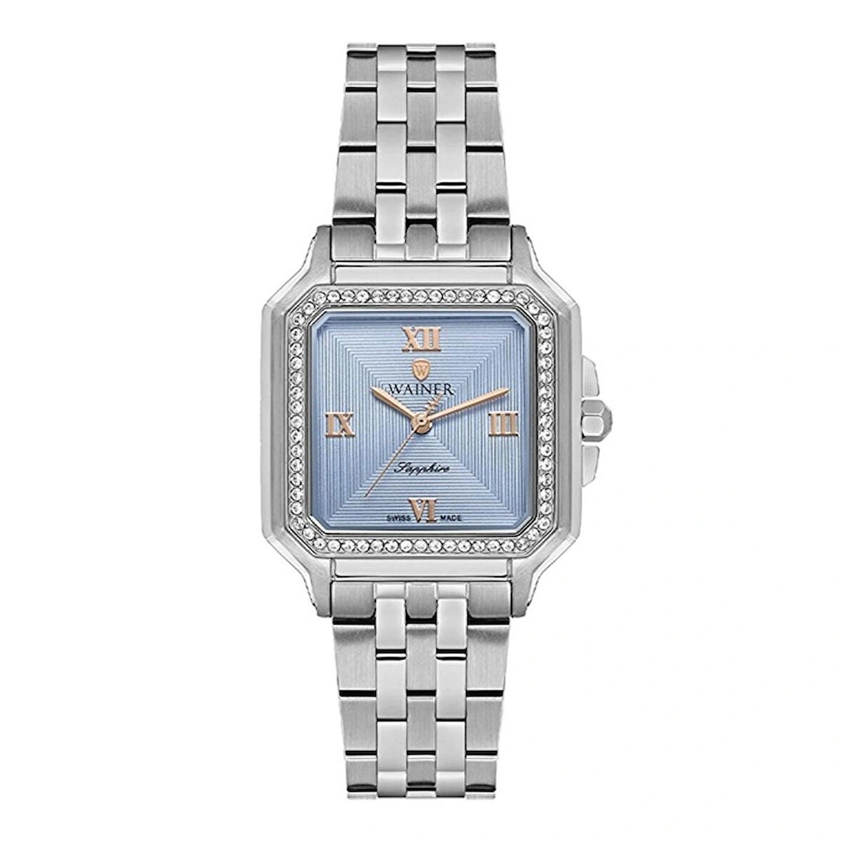 Wainer Wa.18080-a Swiss Made Quartz Çelik Gri Mavi Kadran 29 Mm Kadın Kol Saati Gri