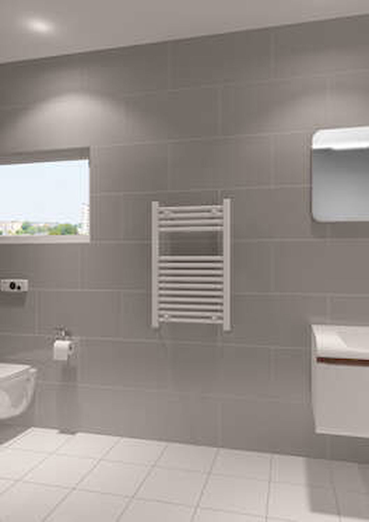 Warma Fina Çelik Boyalı Havlupan 500x800 Beyaz (RAL 9016 Gloss 80)