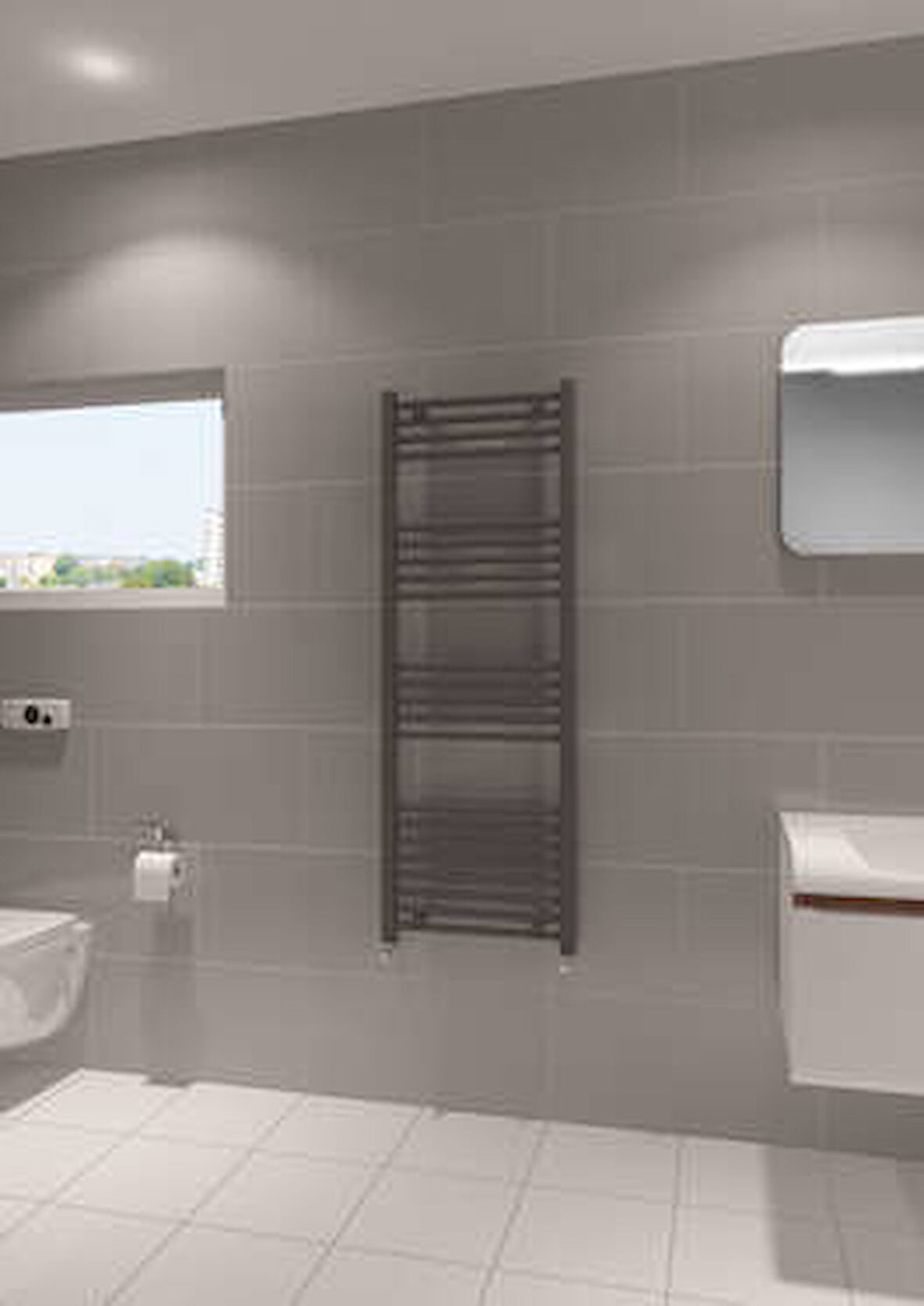 Warma Fina Çelik Boyalı Havlupan 600x1400 Beyaz (RAL 9016 Gloss 80)