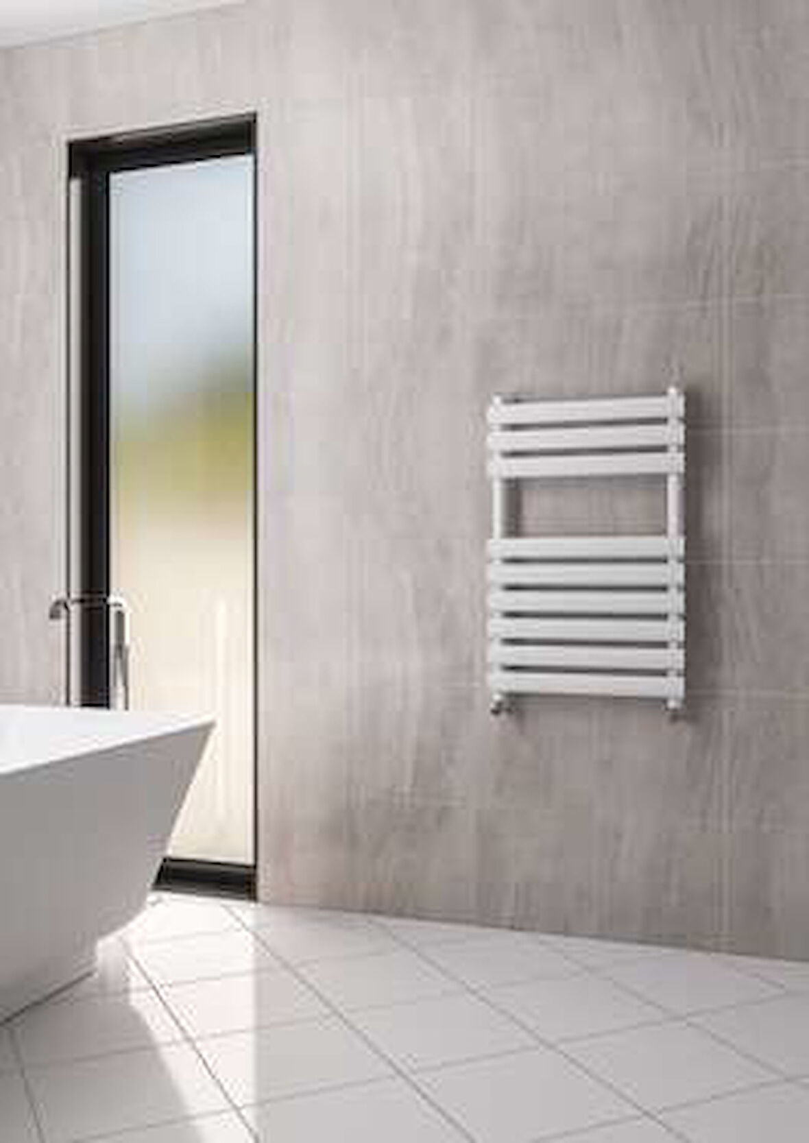 Warma Nuevita Çelik Dizayn Boyalı Havlupan 500x800 Beyaz (RAL 9016 Gloss 80)