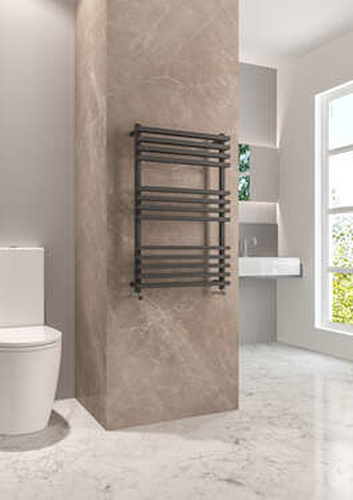 Warma Riva Çelik Dizayn Boyalı Havlupan 500x800 Beyaz (RAL 9016 Gloss 80)