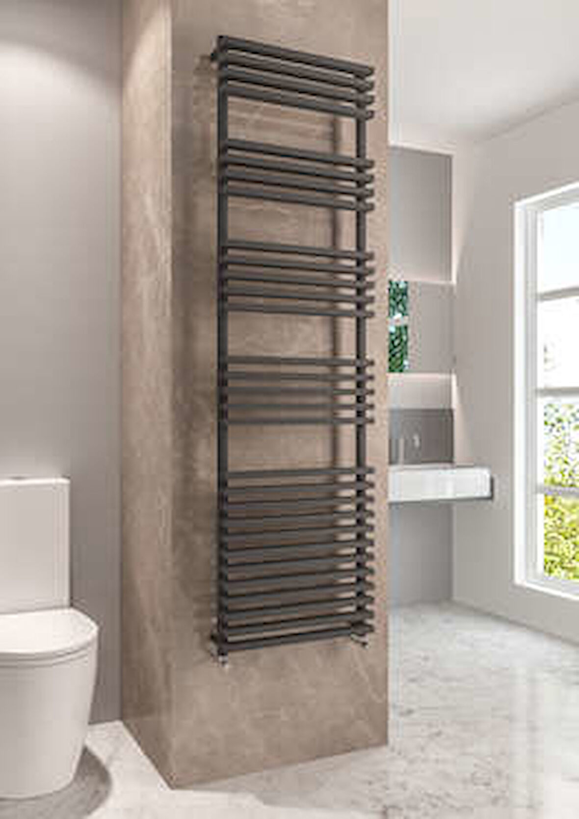 Warma Riva Çelik Dizayn Boyalı Havlupan 600x1800 Beyaz (RAL 9016 Gloss 80)