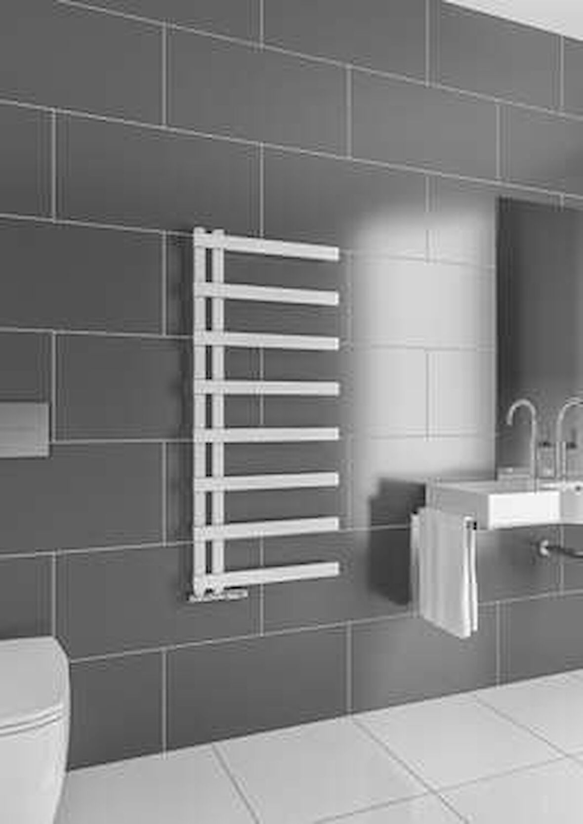 Warma Lido Çelik Dizayn Boyalı Havlupan 500x1150 Beyaz (RAL 9016 Gloss 80)