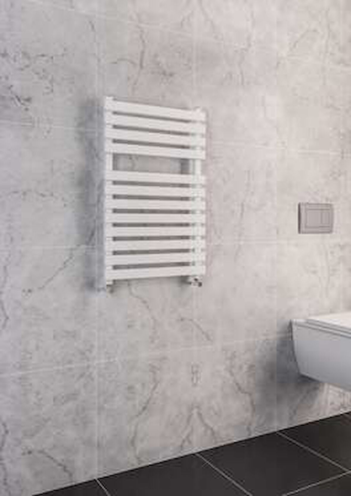 Warma Delfina Çelik Dizayn Boyalı Havlupan 500x800 Beyaz (RAL 9016 Gloss 80)