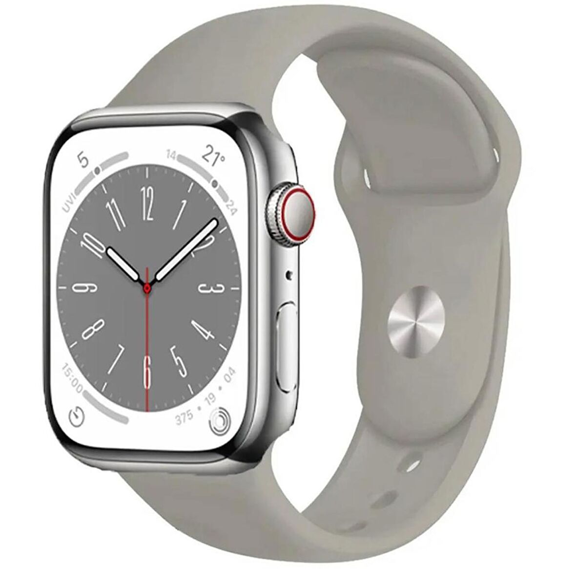 Apple Watch Seri 8 7 6 5 4 3 2 Se Ultra 42MM / 44MM / 45MM / 49MM Uyumlu Spor Silikon Kordon M/L Beden
