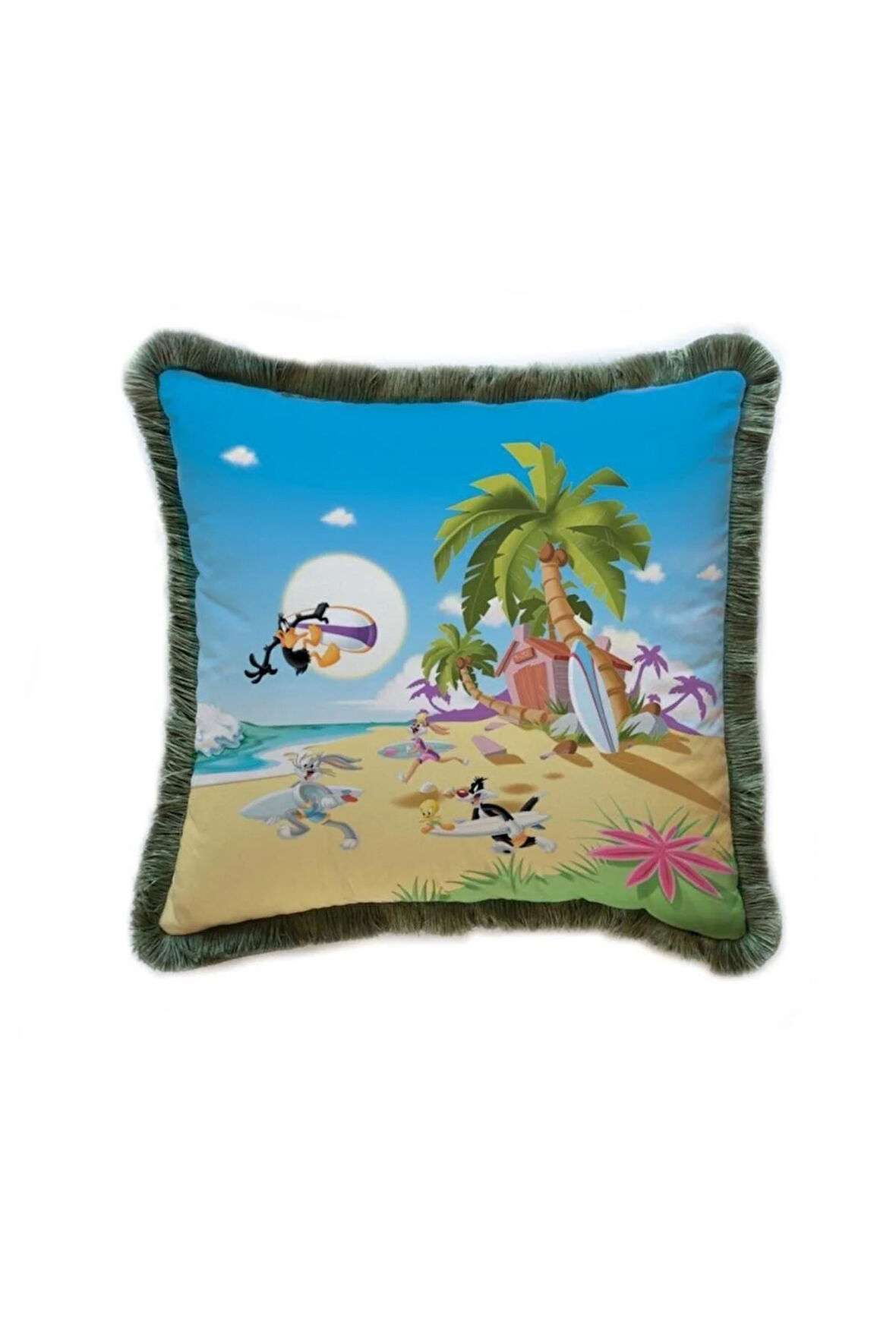 Looney Tunes Team Kadife Yastık (warner Bros Lisanslı, Uluslararası Yıkama Ve Solmama Sertifikası)