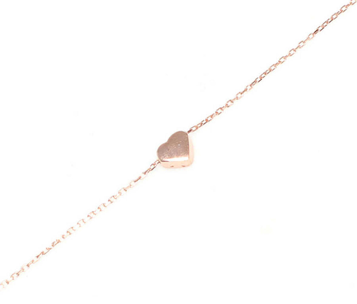 925 Ayar Gümüş Kalp Bileklik, Beyaz