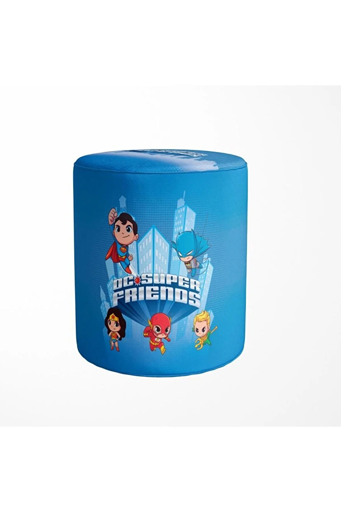 Dc Super Friends Puf (Warner Bros Lisanslı Ürün, Süet Kumaş, Uluslararası Solmama Sertifikası)