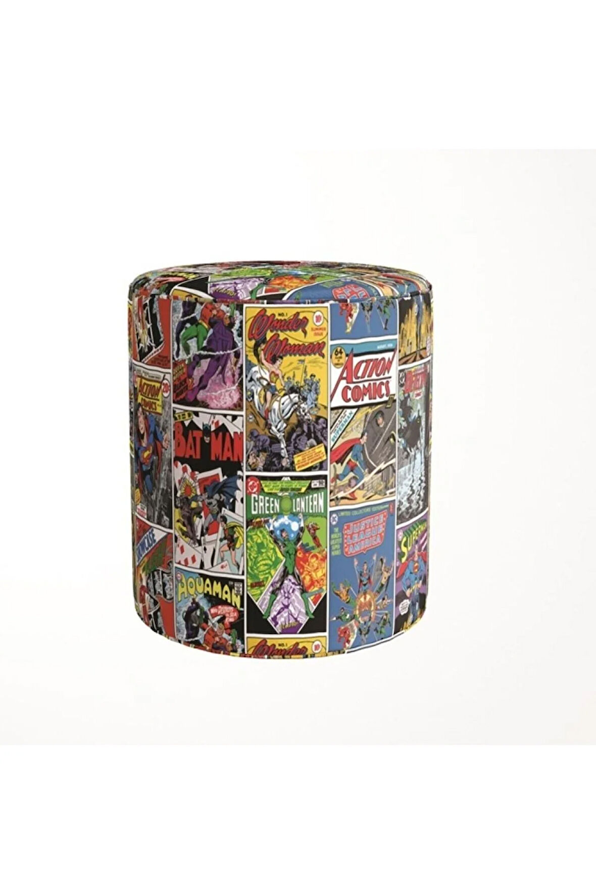 Justice League Puf (Warner Bros Lisanslı Ürün, Süet Kumaş, Uluslararası Solmama Sertifikası)