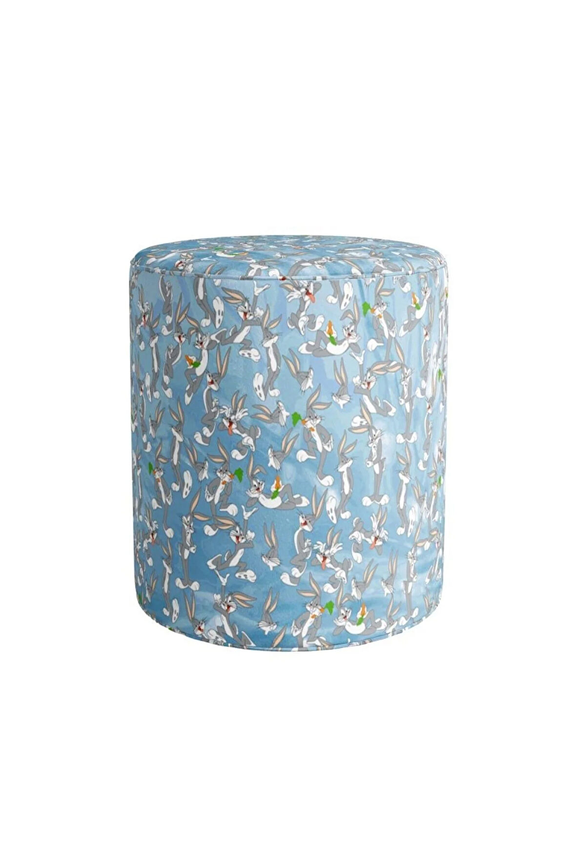 Mavi Bugs Bunny Puf (Warner Bros Lisanslı Ürün, Süet Kumaş, Uluslararası Solmama Sertifikası)