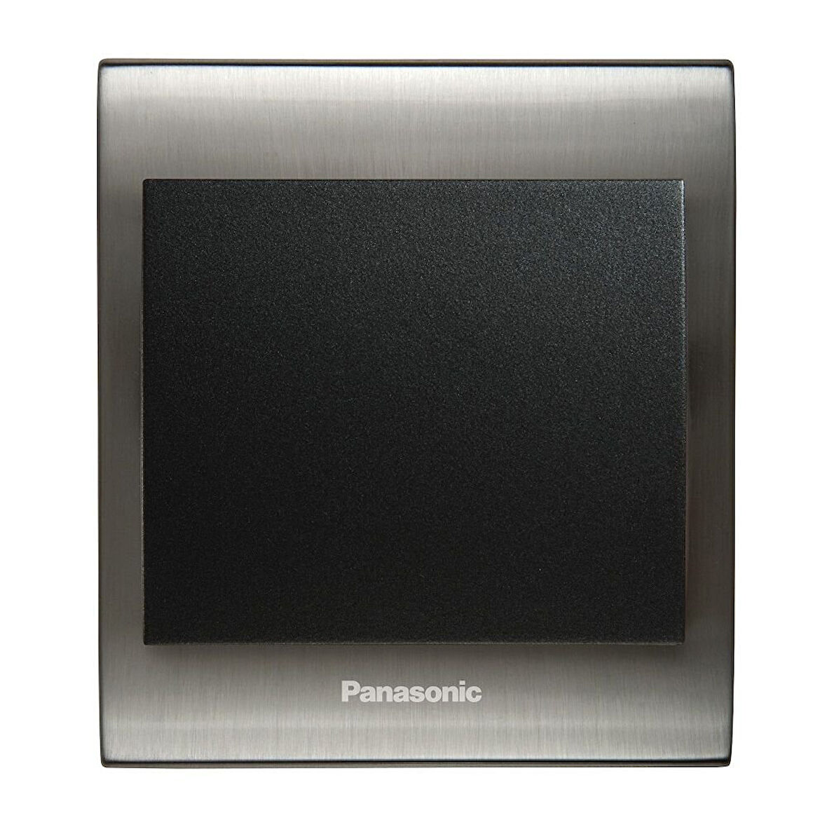 Viko Panasonic Thea Blu Tekli Anahtar Çerçeve Inox+Beyaz, Kapak Siyah