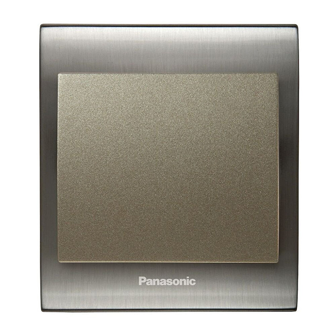 Viko Panasonic Thea Blu Tekli Anahtar Çerçeve Inox+Beyaz, Kapak Dore