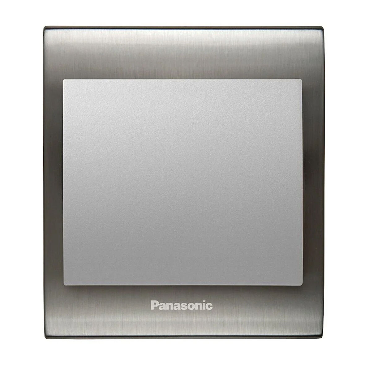 Viko Panasonic Thea Blu Tekli Anahtar Çerçeve Inox+Beyaz, Kapak Metalik Beyaz
