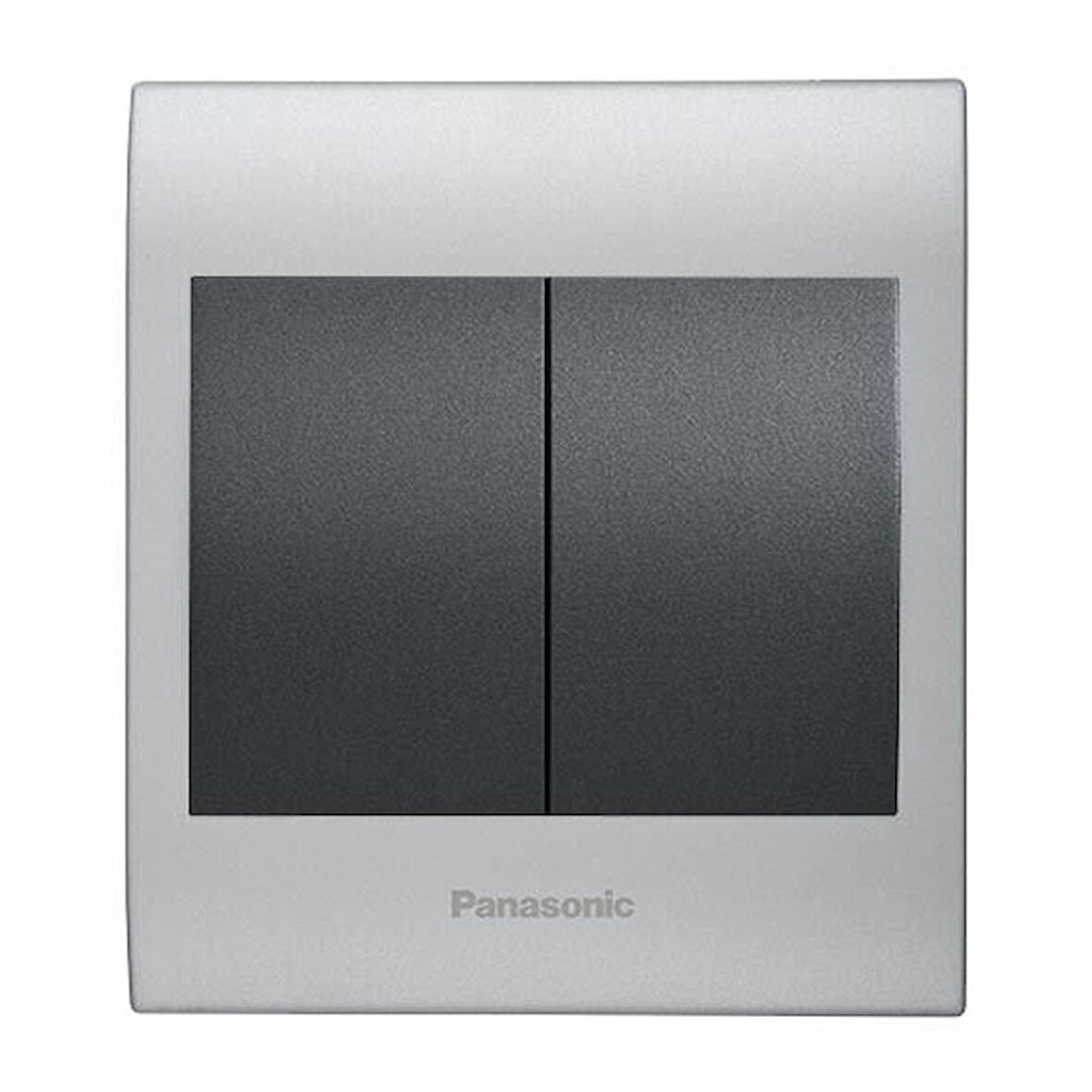 Viko Panasonic Thea Blu İkili Anahtar, Çerçeve Chrome Matt+Beyaz, Kapak Füme