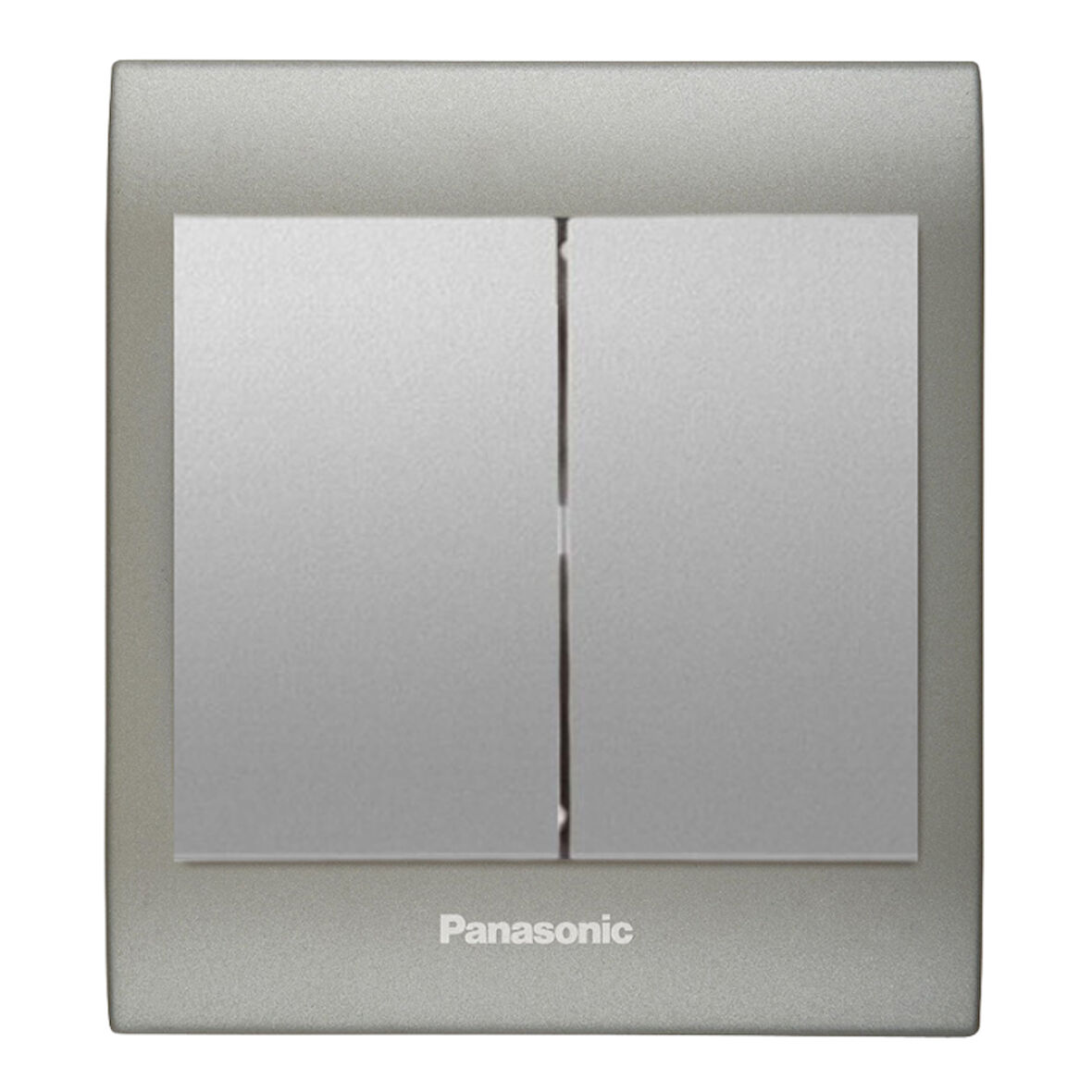 Viko Panasonic Thea Blu İkili Anahtar, Çerçeve Inox Matt+Dore, Kapak Metalik Beyaz