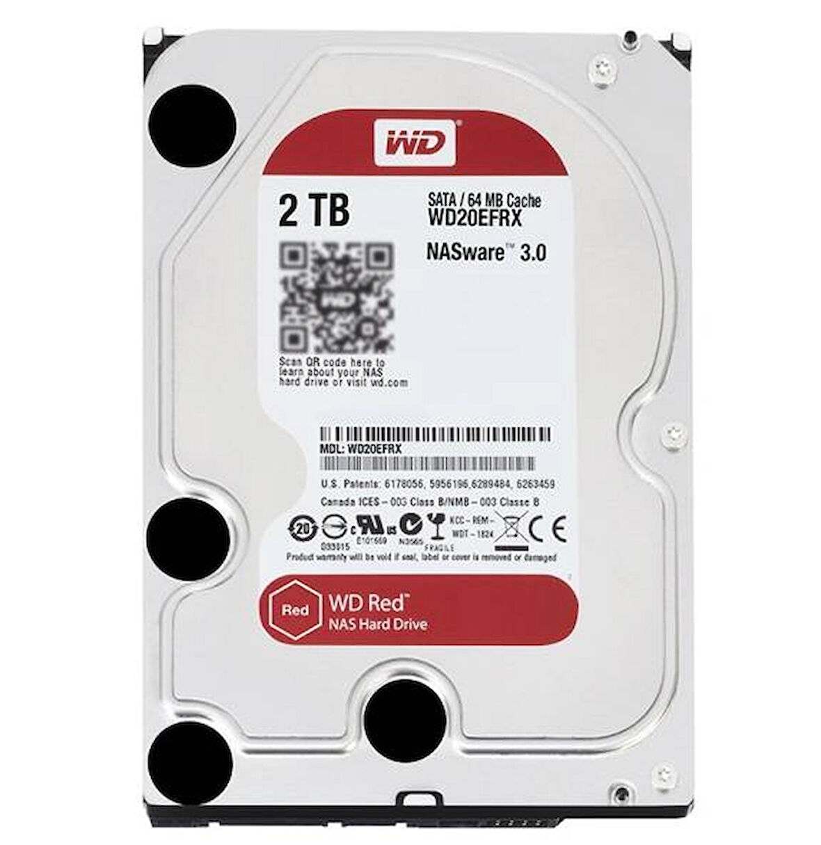 Western Digital 3.5" 2 TB Red NAS WD20EFRX SATA 3.0 5400 RPM Hard Disk