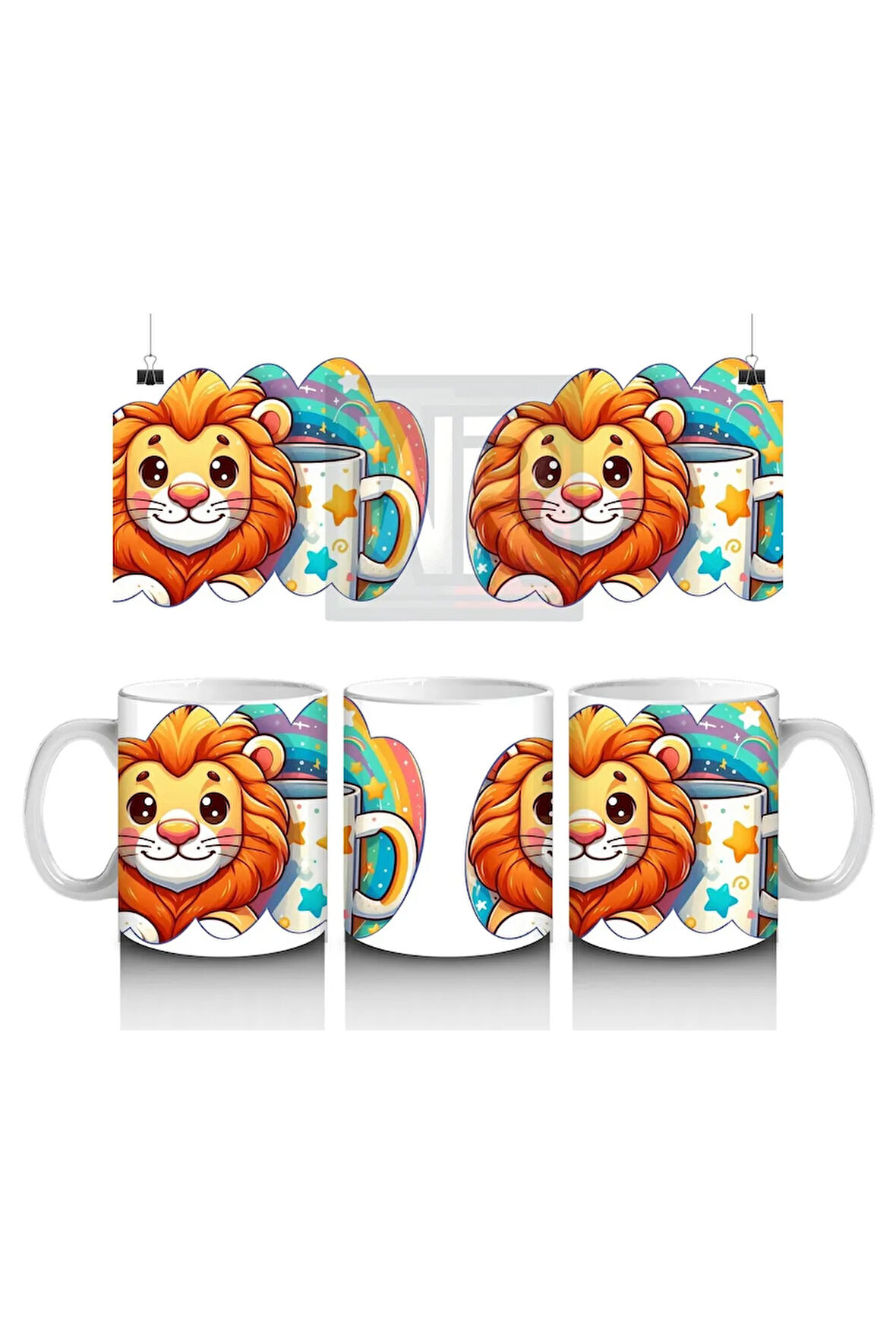 Çocuklara Sütü Sevdiren Renkli Kupasıyla Sevimli Aslan Desenli Kupa Bardak