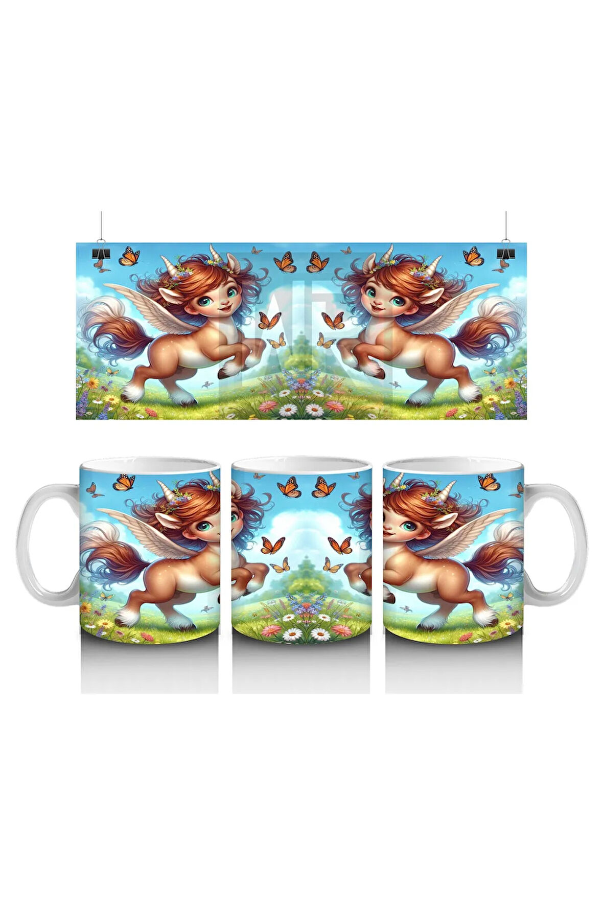 Çocuklara Sütü Sevdiren Sevimli Kanatlı Pony Kupa Bardak