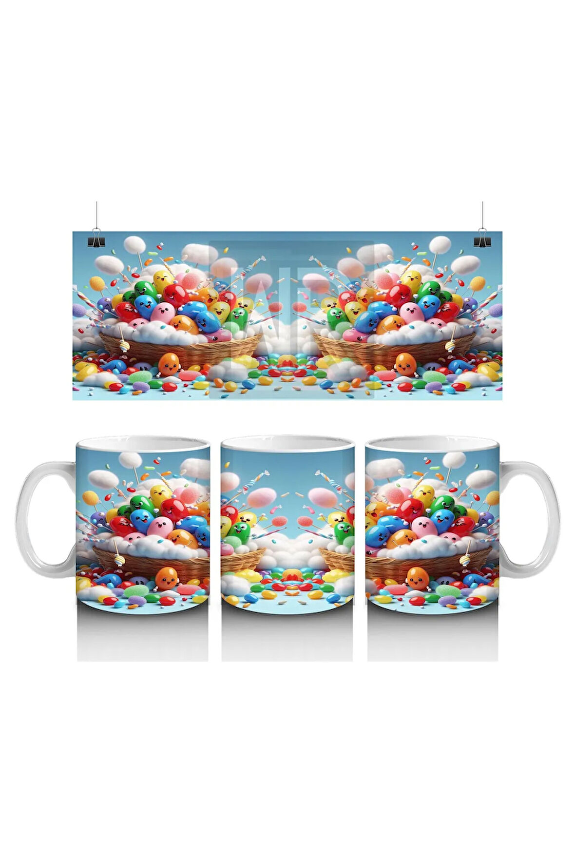 Çocuklara Sütü Sevdiren Neşeli Balon Sepeti Kupa Bardak