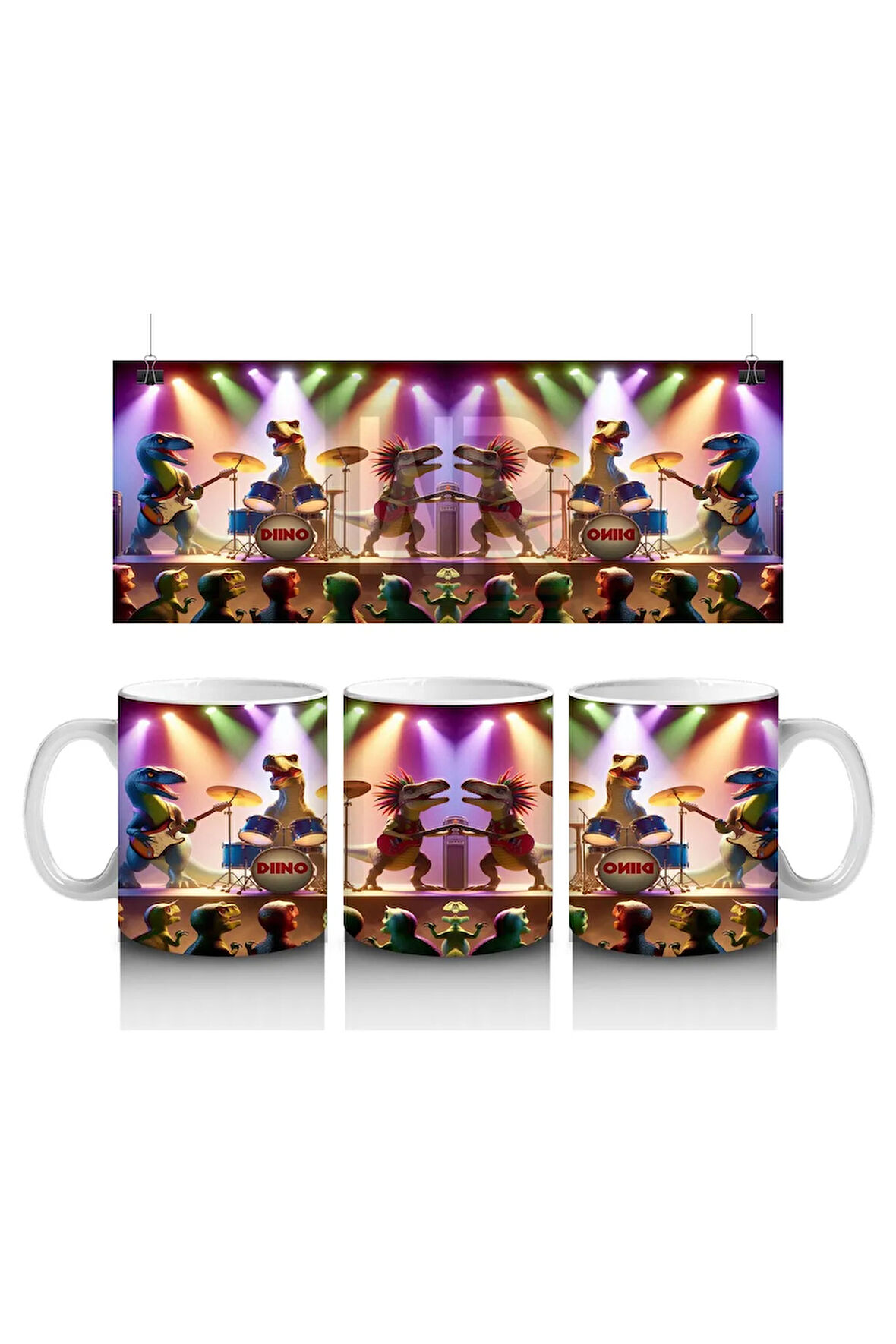 Çocuklara Sütü Sevdiren Dino Rock Konseri Kupa Bardak