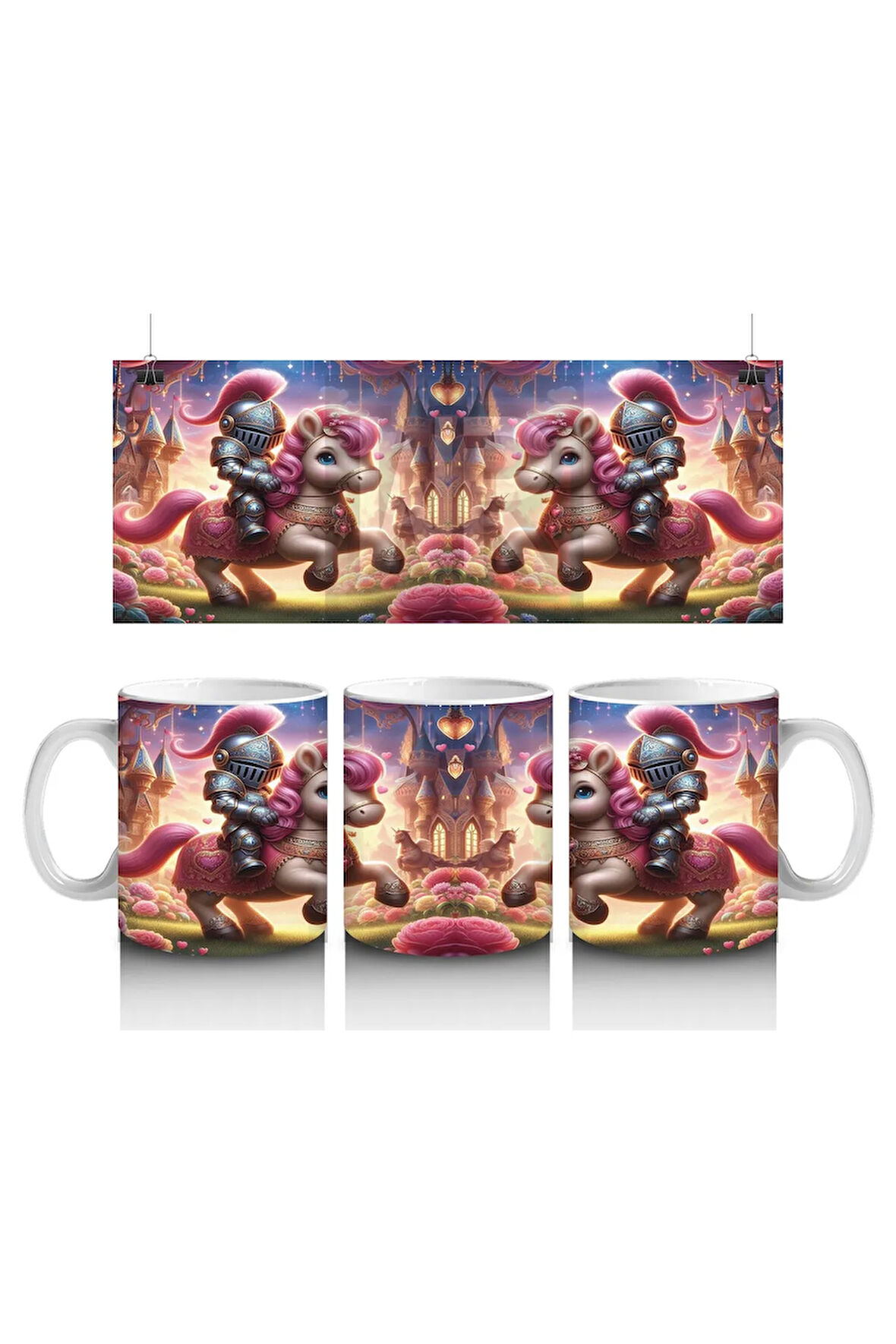 Çocuklara Sütü Sevdiren Şövalye ve Pembe At Kupa Bardak