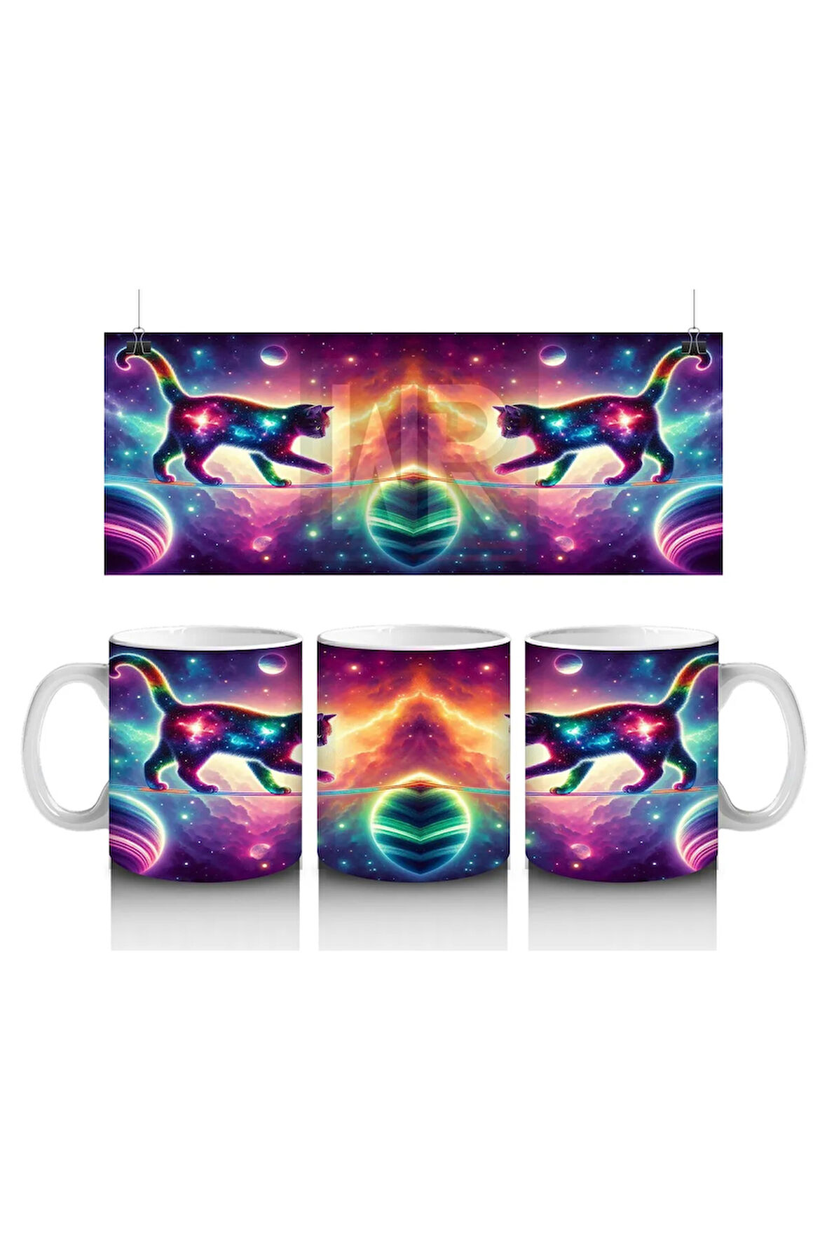 Çocuklara Sütü Sevdiren Galaktik Kediler Kupa Bardak