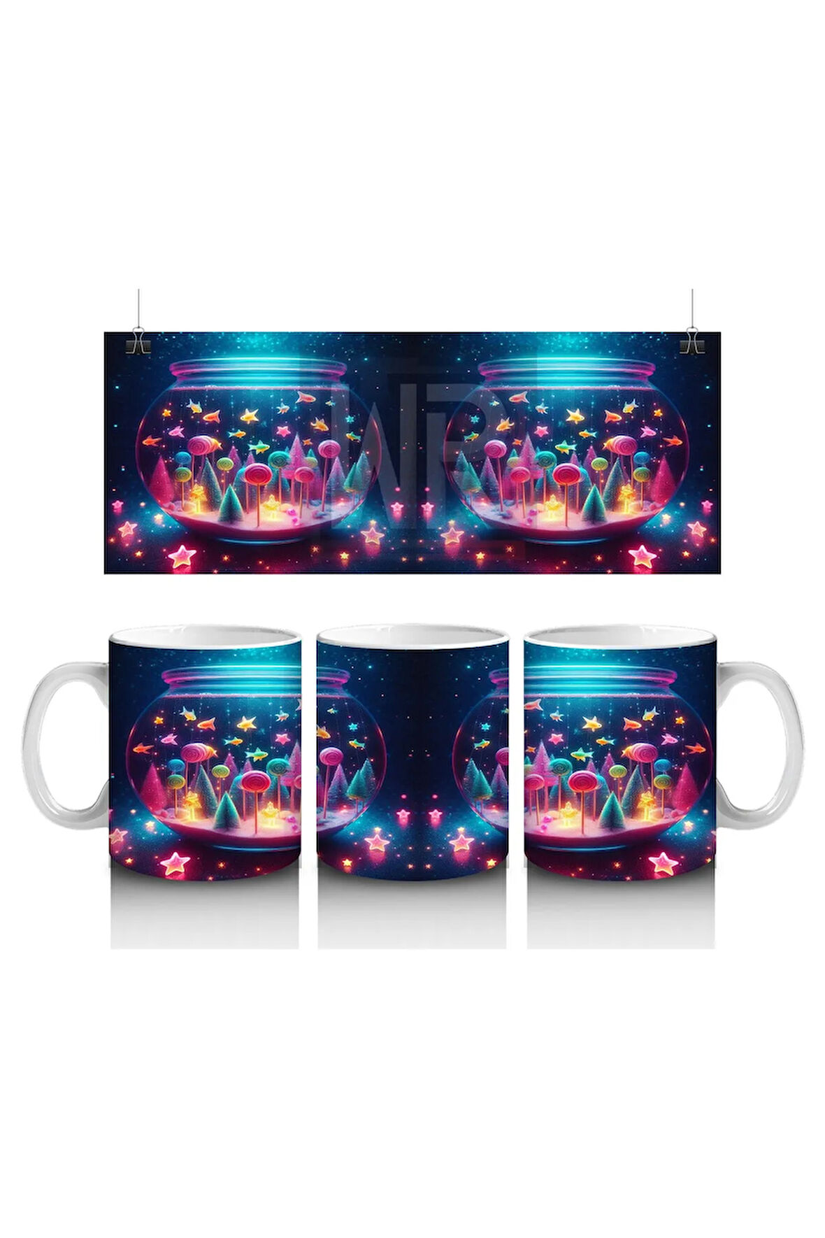 Çocuklara Sütü Sevdiren Parıltılı Mantar Dünyası Kupa Bardak