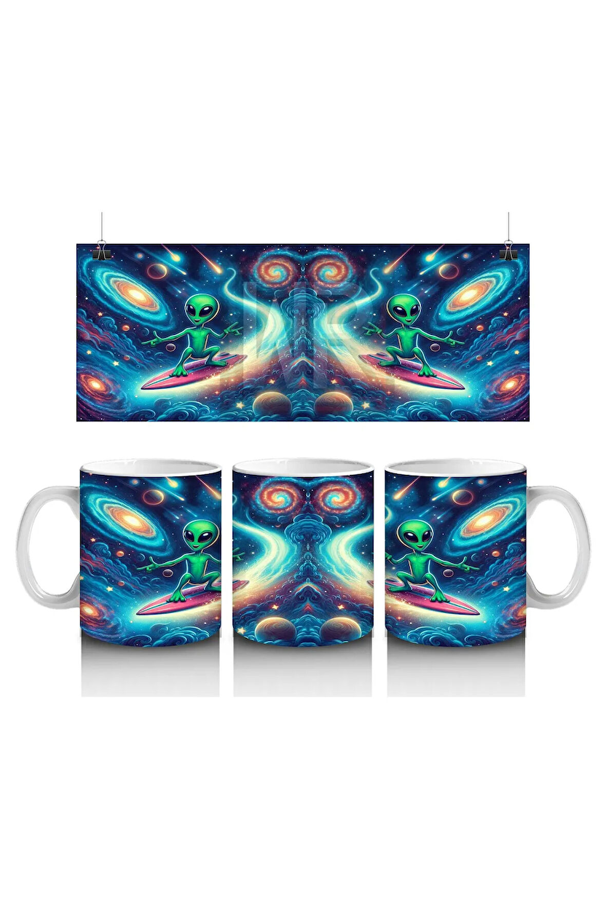 Çocuklara Sütü Sevdiren Sörf Yapan Uzaylı Kupa Bardak