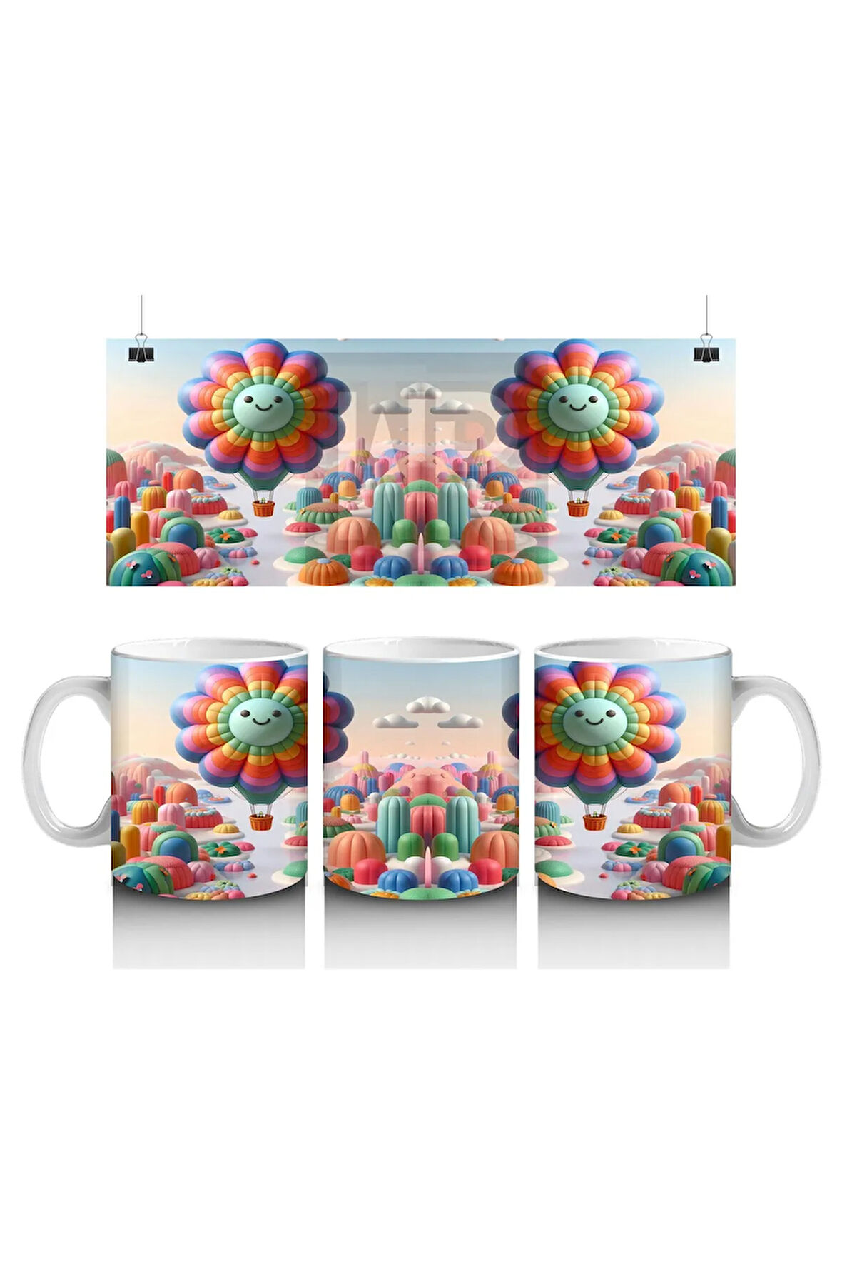 Çocuklara Sütü Sevdiren Balon Çiçek Karnavalı Kupa Bardak