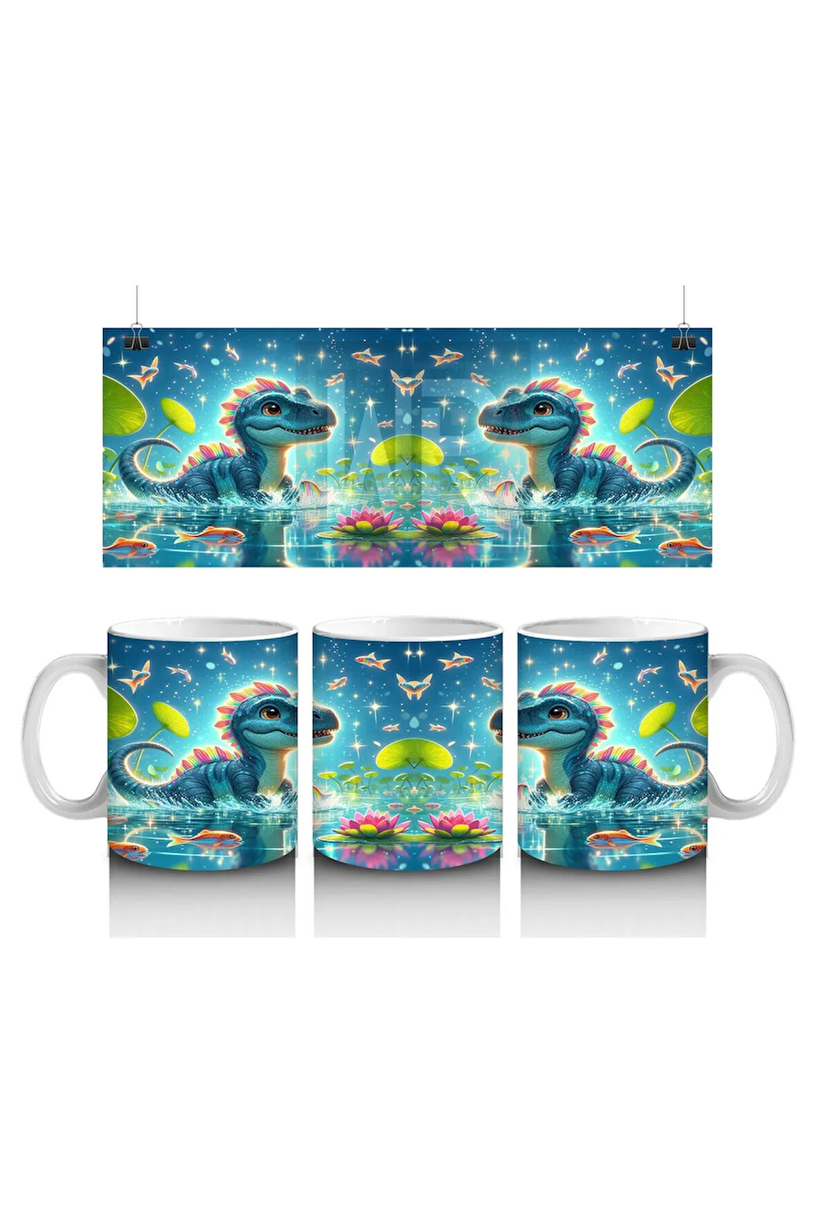 Çocuklara Sütü Sevdiren Nilüfer Gölü Dinozoru Kupa Bardak