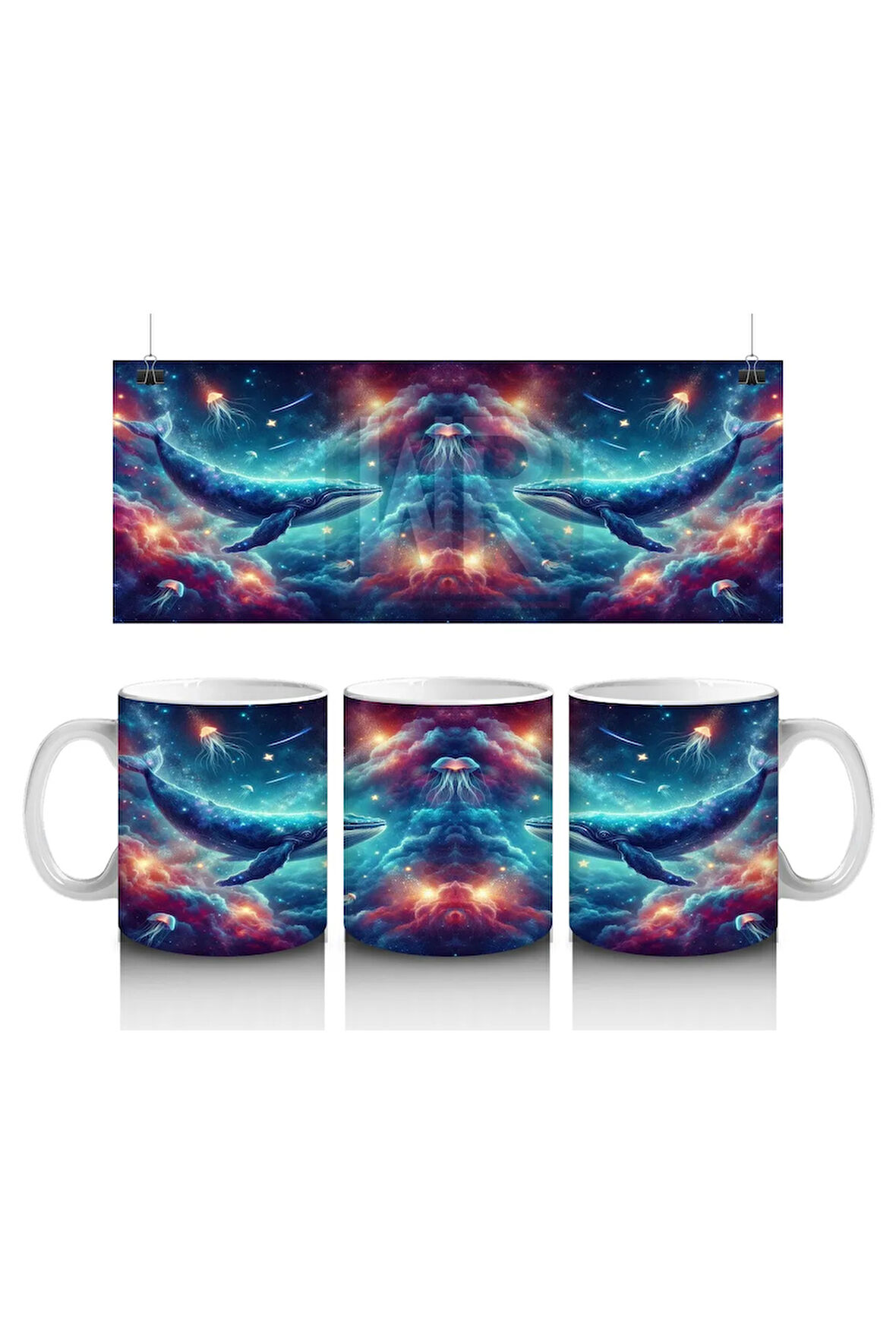 Çocuklara Sütü Sevdiren Uzay Balinaları Kupa Bardak