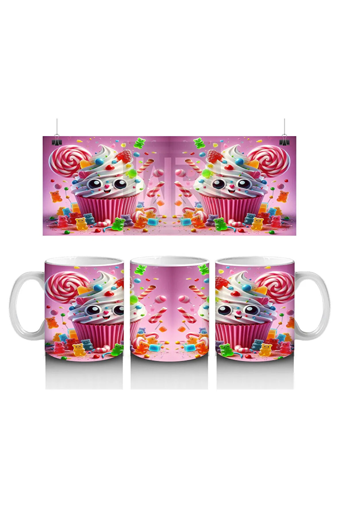 Çocuklara Sütü Sevdiren Şeker Patlamalı Cupcake Kupa Bardak