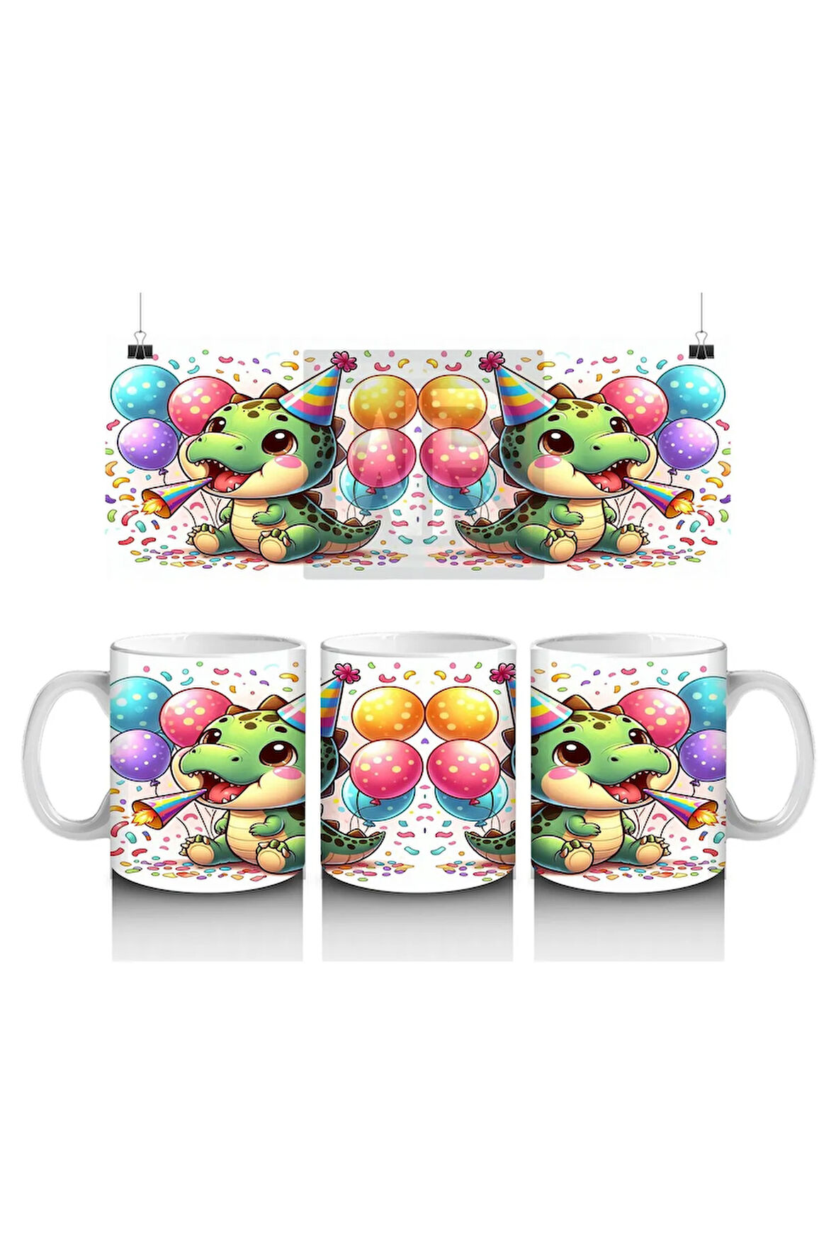 Çocuklara Sütü Sevdiren Parti Dinozoru Şenliği Kupa Bardak