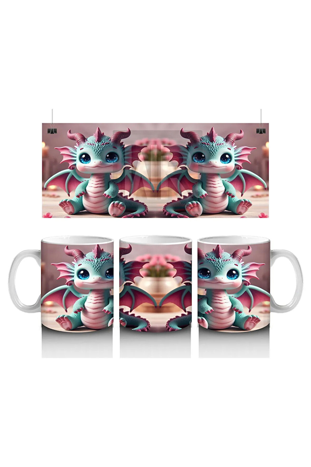 Çocuklara Sütü Sevdiren Sevimli Bebek Ejderha Kupa Bardak