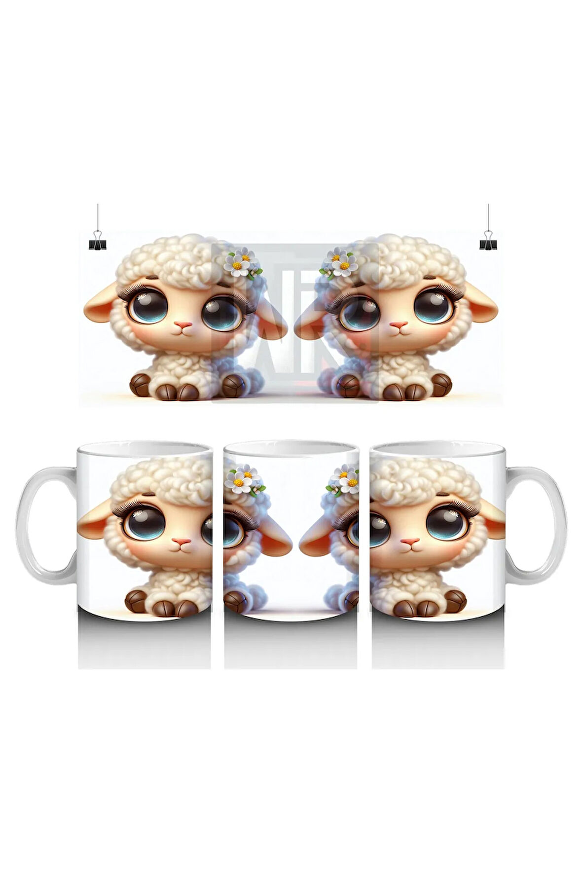 Çocuklara Sütü Sevdiren Çiçek Taclı Kuzu Kupa Bardak