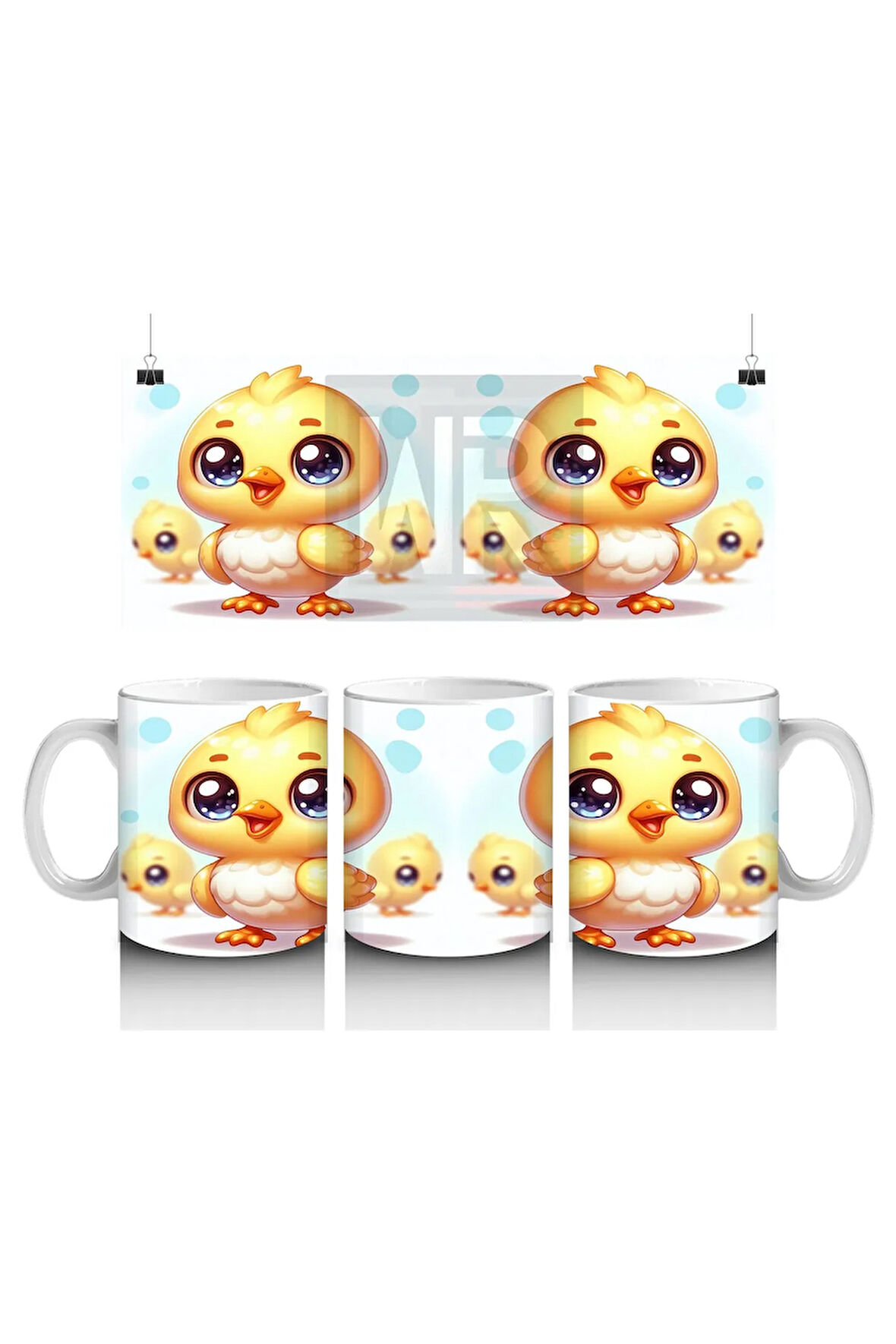 Çocuklara Sütü Sevdiren Neşeli Civciv Çifti Kupa Bardak