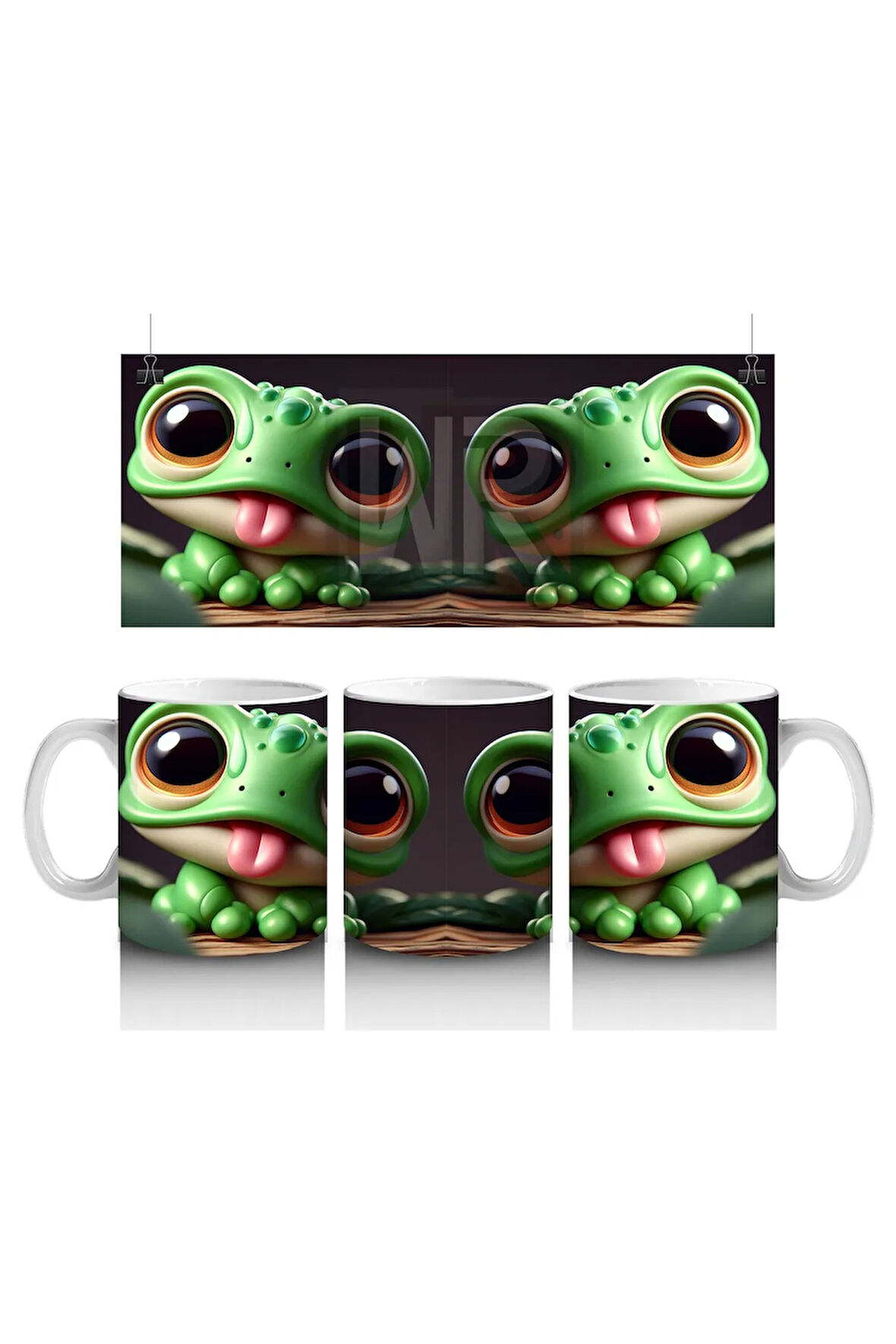 Çocuklara Sütü Sevdiren Dil Çıkaran Kurbağalar Kupa Bardak