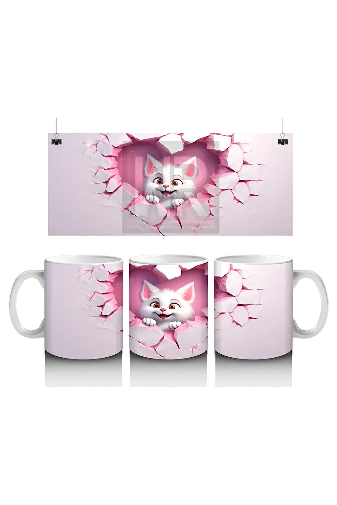 Çocuklara Sütü Sevdiren Kalp Çerçevesindeki Neşeli Tilki Kupa Bardak