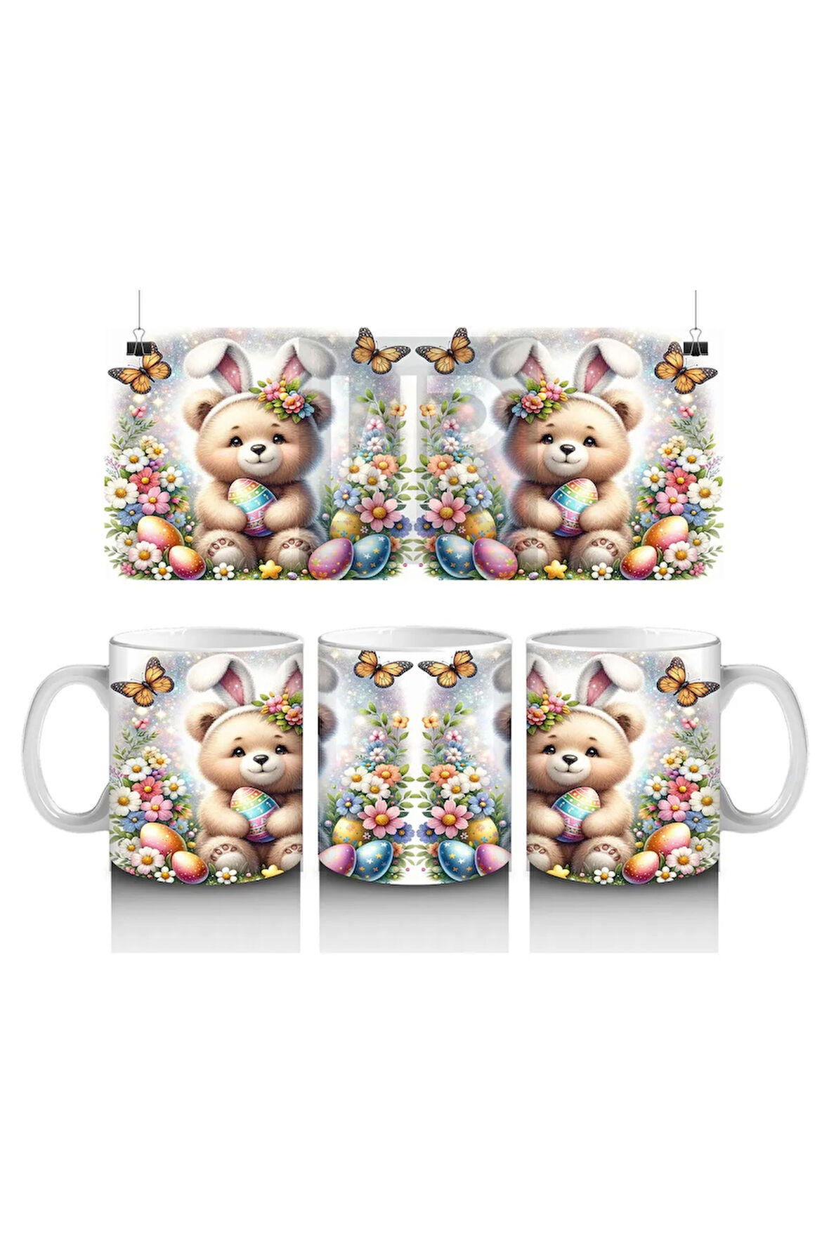 Çocuklara Sütü Sevdiren Çiçek Taclı Bahar Ayıcığı Kupa Bardak