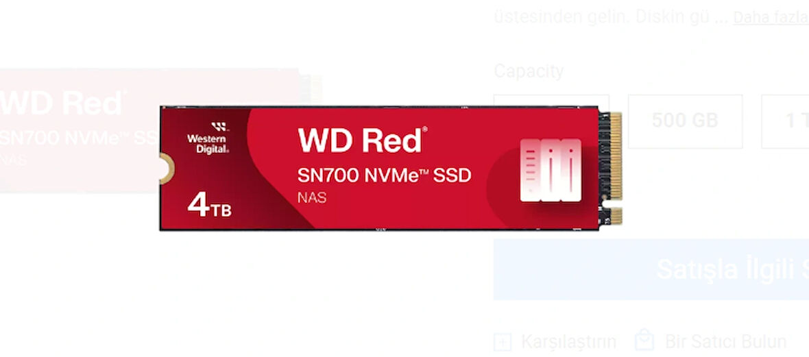 WD Red SN700 4TB NVMe M2 SSD (3400-3100)