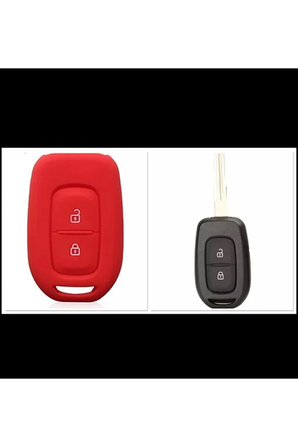 Renault Ve Dacia Duster Scenic Master Megane 2 Tuşlu Silikon Anahtar Kılıfı Kırmızı