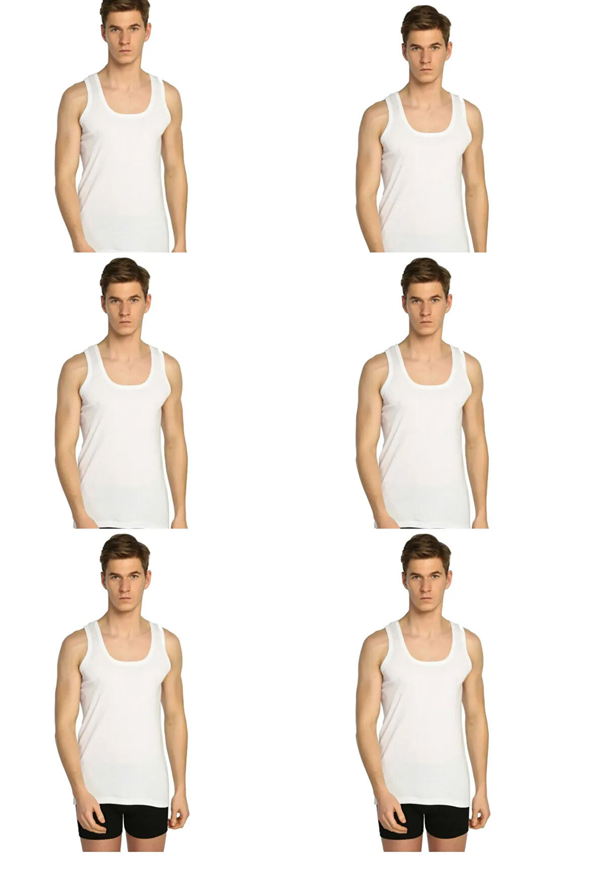 Erkek Penye Pamuklu Atlet 6 'li Paket Ekonomik Kampanya