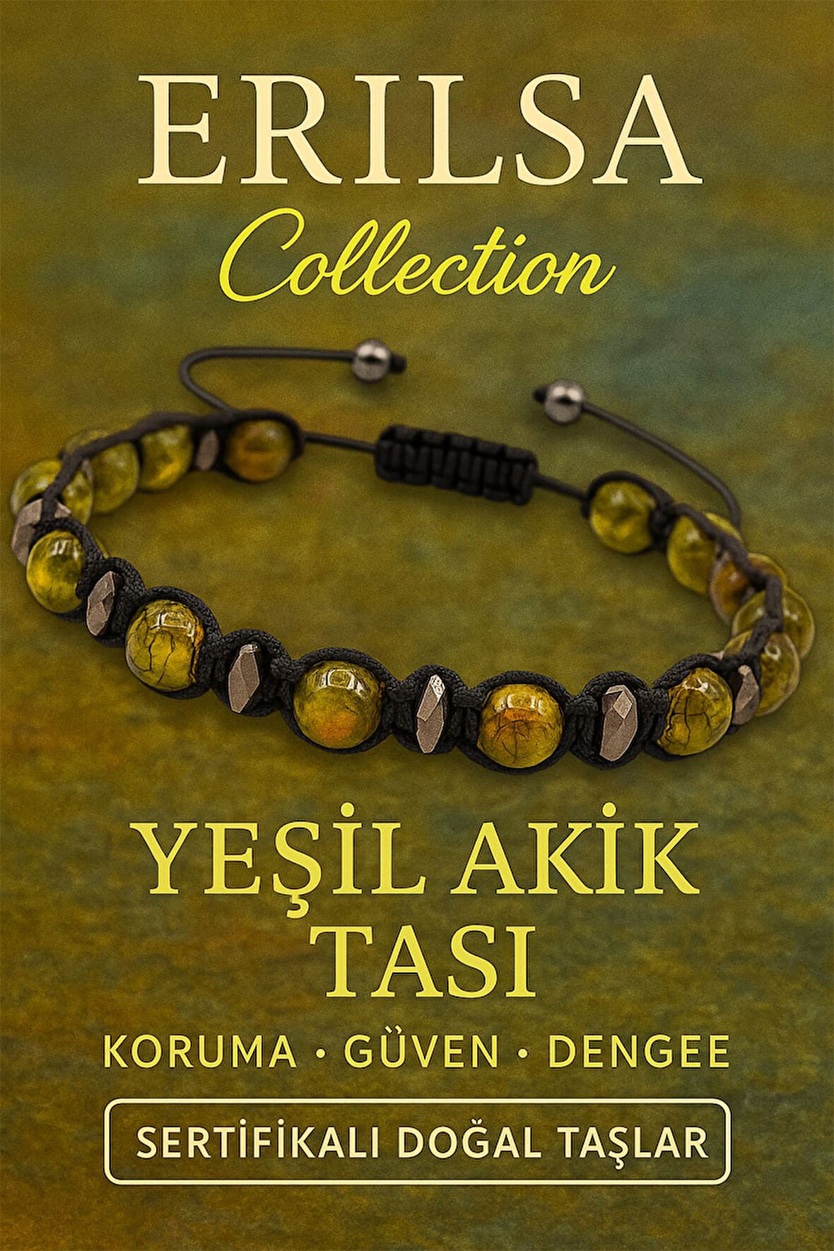 Sertifikalı Yeşil Akik ve Terahertz Taşı Bileklik – Koruma, Güven ve Netlik Sunan Şık Kombin