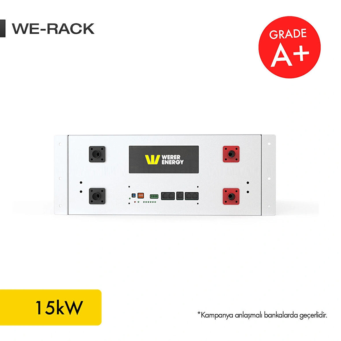 48V 300Ah - 15kW LiFePO4 Rack Series Bluetooth'lu Lityum Demir Fosfat Akü