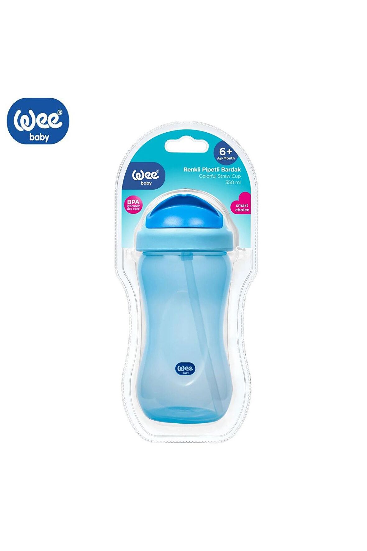 Baby 761 Renkli Pipetli Bardak 350 Ml 6+ay Mavi
