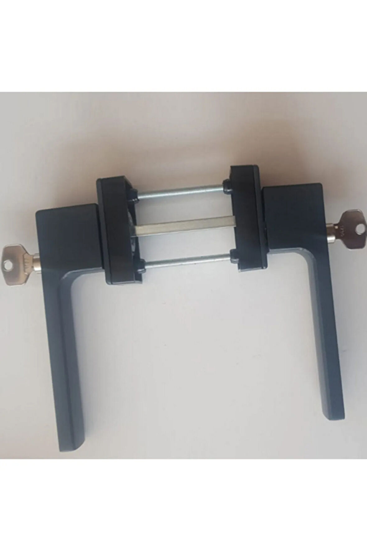 Çift Tarafı Anahtarlı (KİLİTLİ) Kapı & Pencere Kolu Siyah