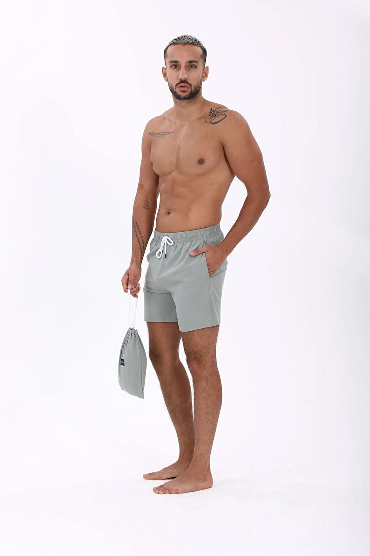 Stretch Haki Deniz Şortu