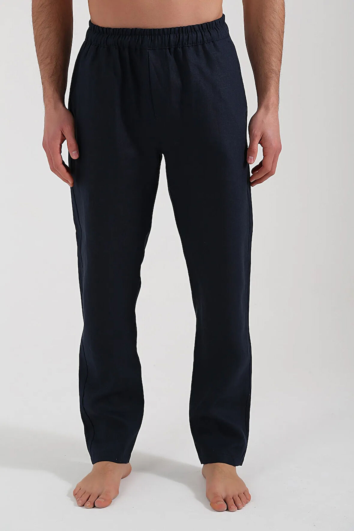 Whiten Lacivert Keten Pantolon