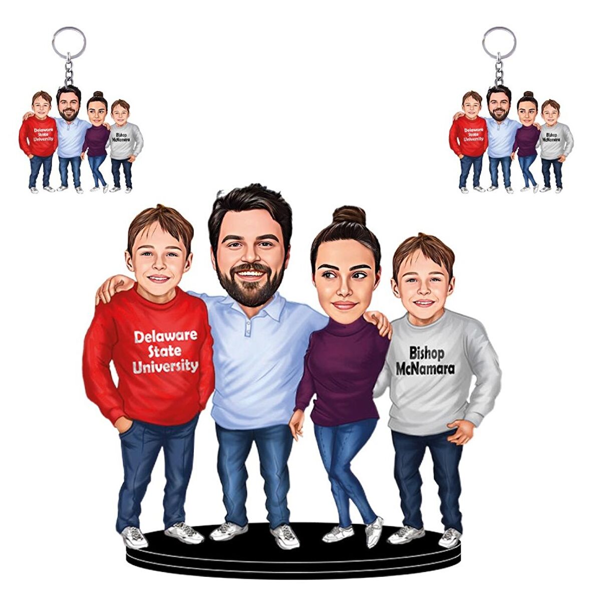 Kişiye Özel Yakın Arkadaşlar 3D Ahşap Biblo + 2 Adet Anahtarlık Hediyeli Sevgiliye Hediye