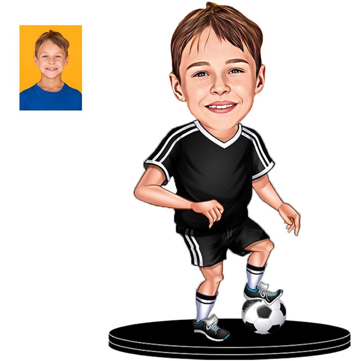 Kişiye Özel Futbolcu Çocuk Figürlü 3D Ahşap Biblo,Sevgiliye Hediye,Doğum Günü Hediyesi,